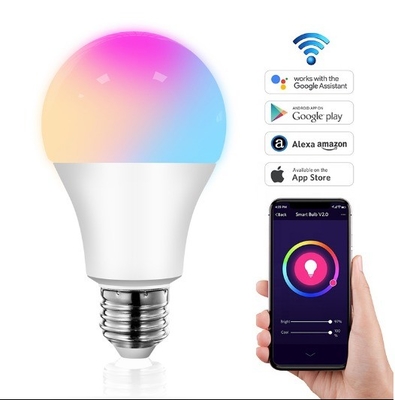 2835SMD LED Chip Wi-Fi ampoule LED RGB avec commande Tuya App et fonctionnalité de gradation