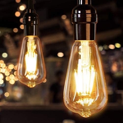 L'alimentation en courant alternatif Vintage Amber Glass ST19 ampoule à LED Dimmable 40W Remplacement de bougie chaude Base moyenne