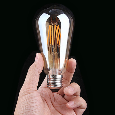 L'alimentation en courant alternatif Vintage Amber Glass ST19 ampoule à LED Dimmable 40W Remplacement de bougie chaude Base moyenne