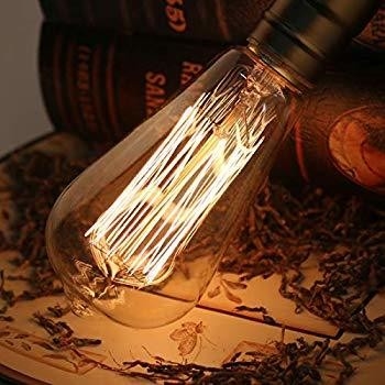 L'alimentation en courant alternatif Vintage Amber Glass ST19 ampoule à LED Dimmable 40W Remplacement de bougie chaude Base moyenne